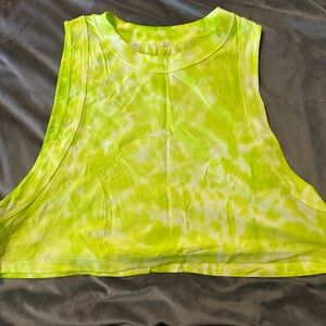 Lululemon All Yours Organic Cotton Crop Top Neon Tie-Dye